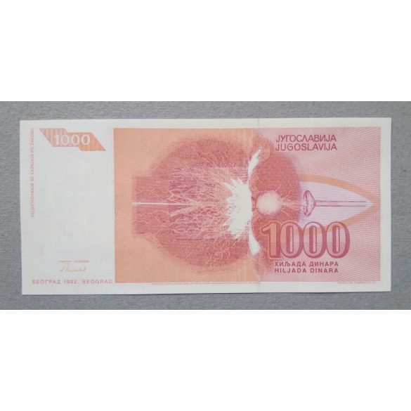 Yugoszlavia 1000 Dinara 1992 XF