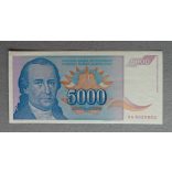 Yugoslavia 5000 Dinara 1994 UNC