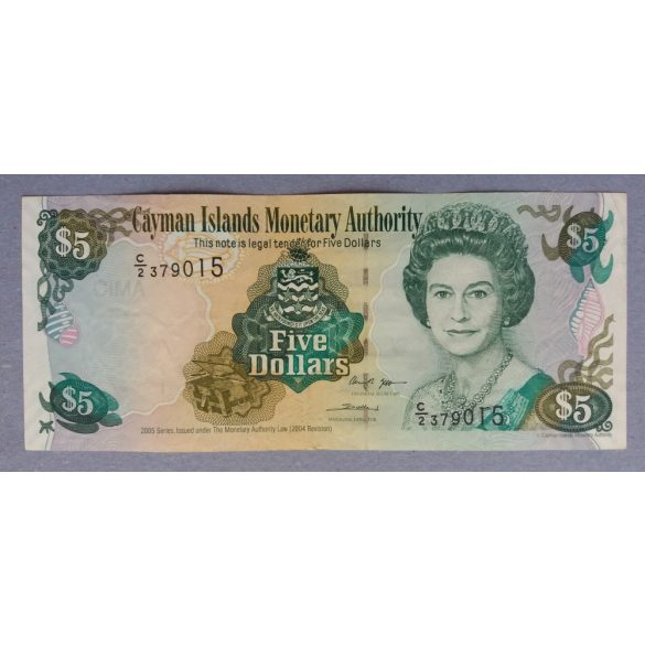 Kajmán-szigetek 5 Dollars 2005 F+