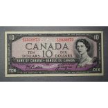 Canada 10 Dollars 1955-61 XF+