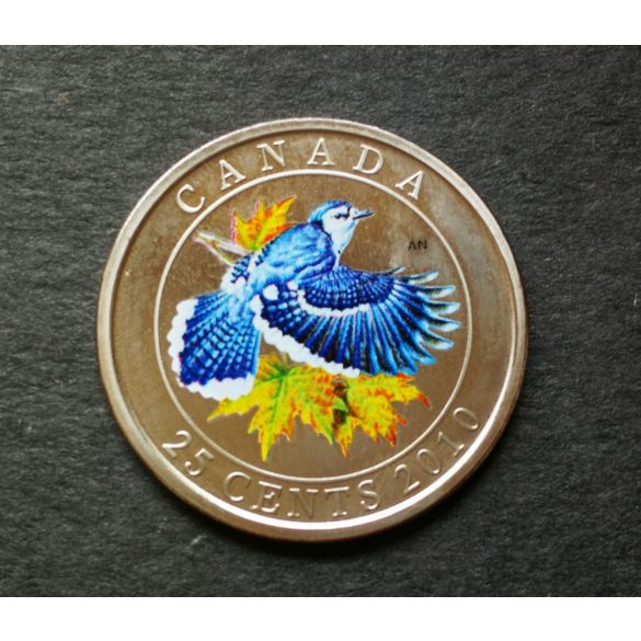 Kanada 25 Cents 2010 UNC Nickel-Multicolor, Blue Jay commemorative coin