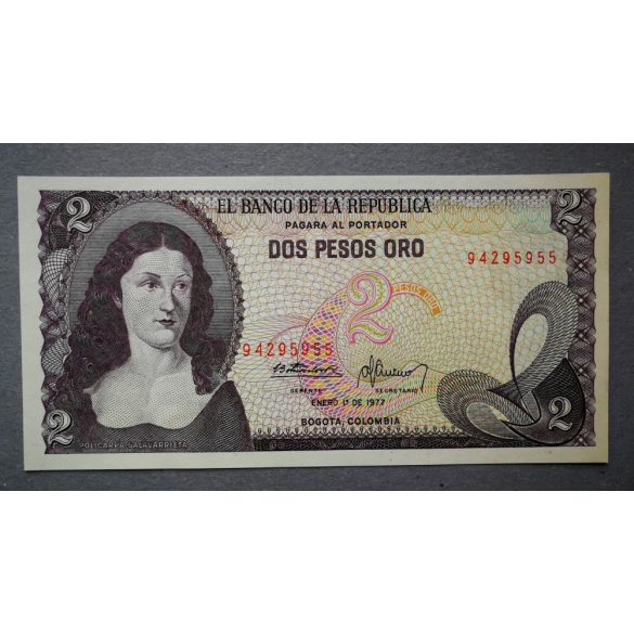 Kolumbia 2 Pesos 1977 UNC-