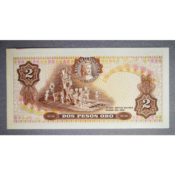 Kolumbia 2 Pesos 1977 UNC-