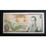 Kolumbia 5 Pesos 1978 UNC