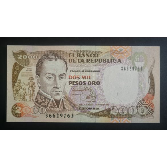 Kolumbia 2000 Pesos 1992 UNC