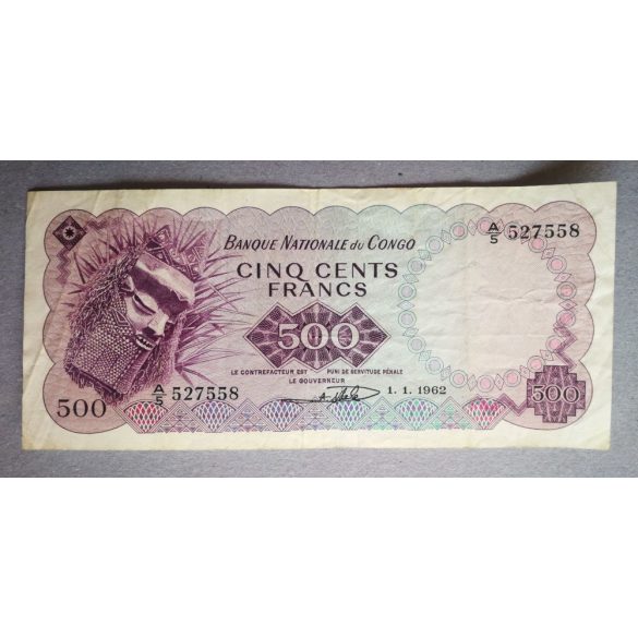 Congo 500 Francs 1962 F