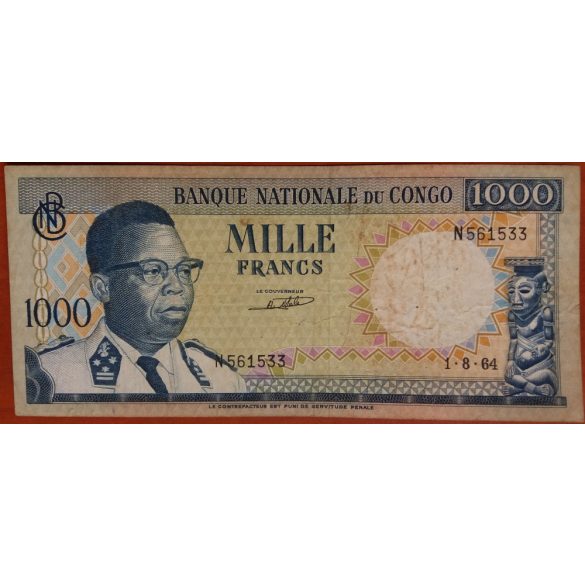 Kongó 1000 Francs 1964 F