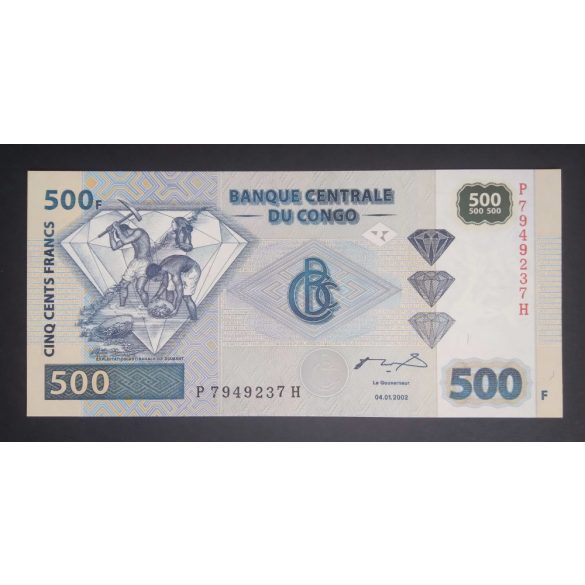 Kongó 500 Francs 2002 Unc 