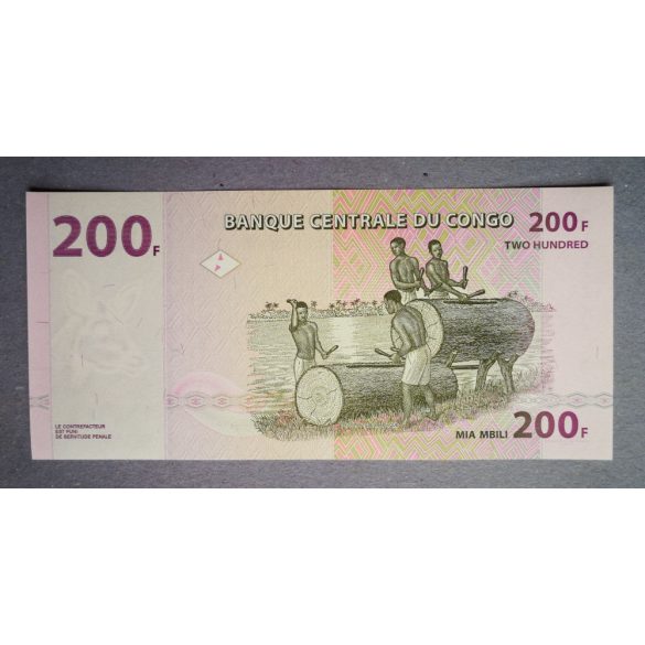 Congo 200 Francs 2007 Unc