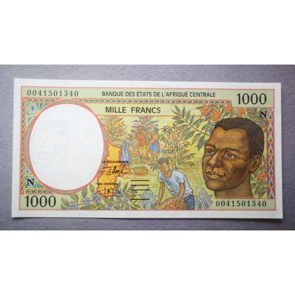 Közép-Afrikai Államok , Egyenlítői Guinea 1000 Francs 2000 UNC