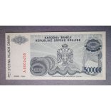 Serbian Republic of Krajina 500000 Dinara 1994 Unc