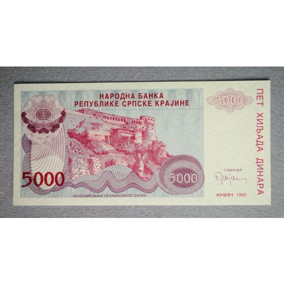 Krajinai Szerb Köztársaság 5000 Dinara 1993 Unc