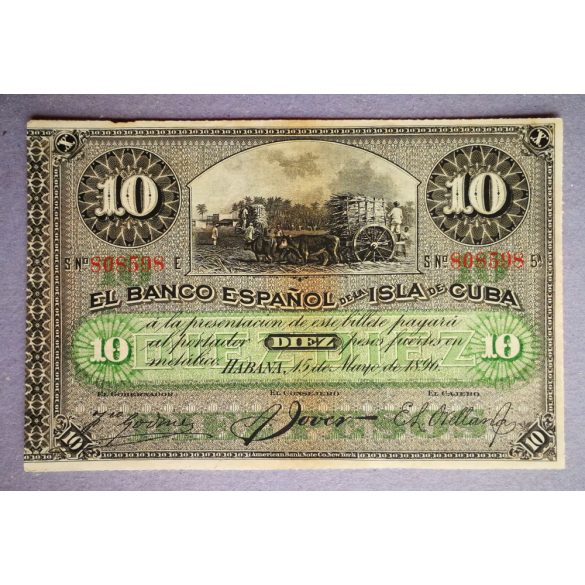 Cuba 10 Pesos 1896 XF+