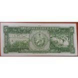 Cuba 5 Pesos 1958 aUNC+