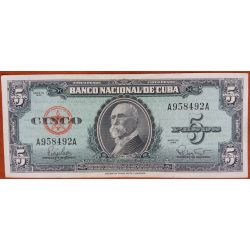 Cuba 5 Pesos 1960 VF