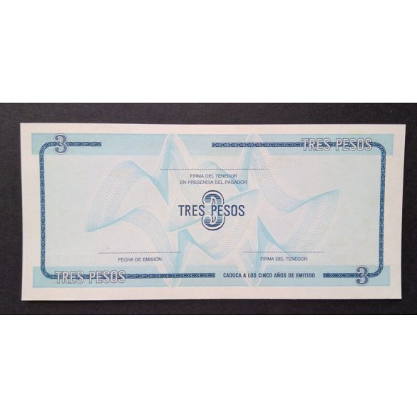 Cuba 3 Pesos 1985 Unc