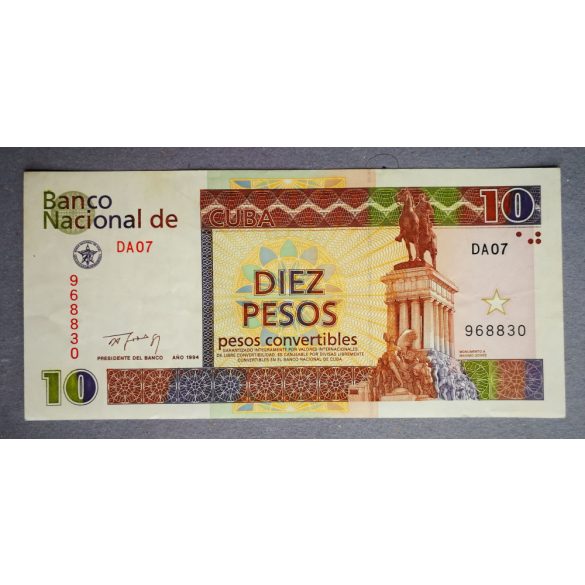 Kuba 10 Pesos 1994 F+