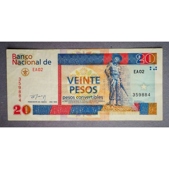 Cuba 20 Pesos 1994 F