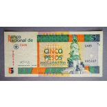 Cuba 5 Pesos 1994 F