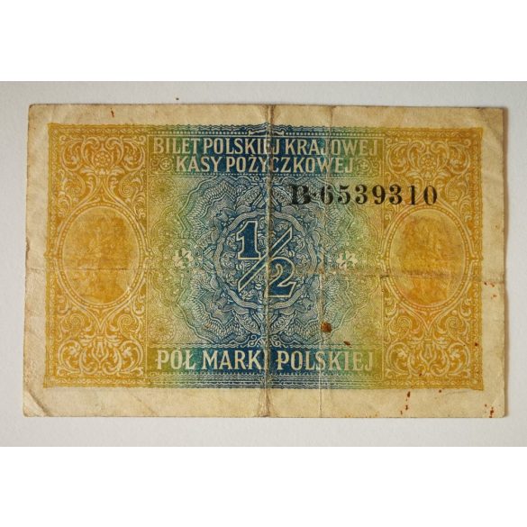 Poland 1/2 Marki 1916 F