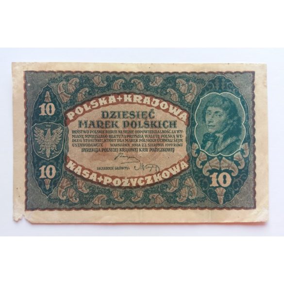Lengyelország 10 zlotych 1919 G