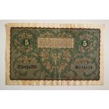 Poland 5 Marek 1919 F