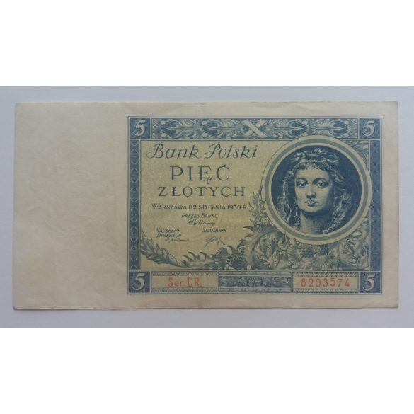 Lengyelország 5 zlotych 1930 VF