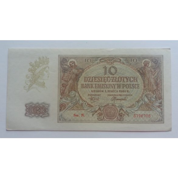 Lengyelország 10 zlotych 1940 AUNC