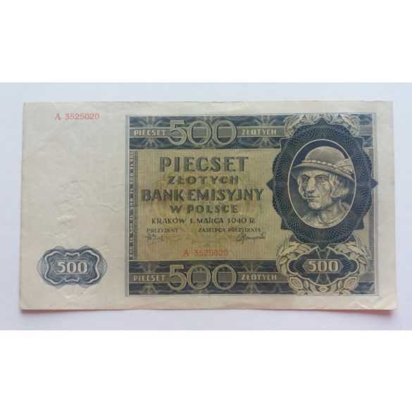 Lengyelország 500 zlotych 1940 VF