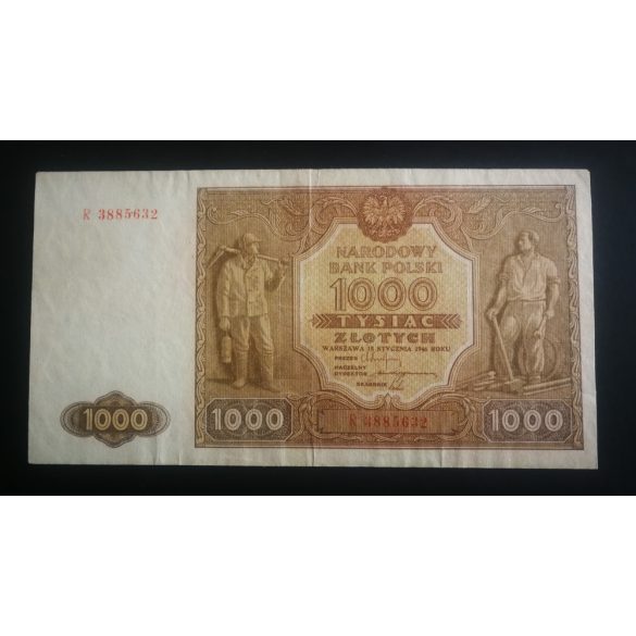 Lengyelország 1000 Zlotych 1946 XF-