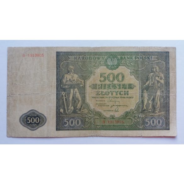 Lengyelország 500 zlotych 1946 VG+