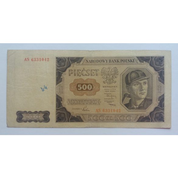 Lengyelország 500 zlotych 1948 F