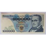 Poland 100000 Zlotych 1990 UNC