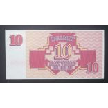 Latvia 10 Rubles 1992 Unc