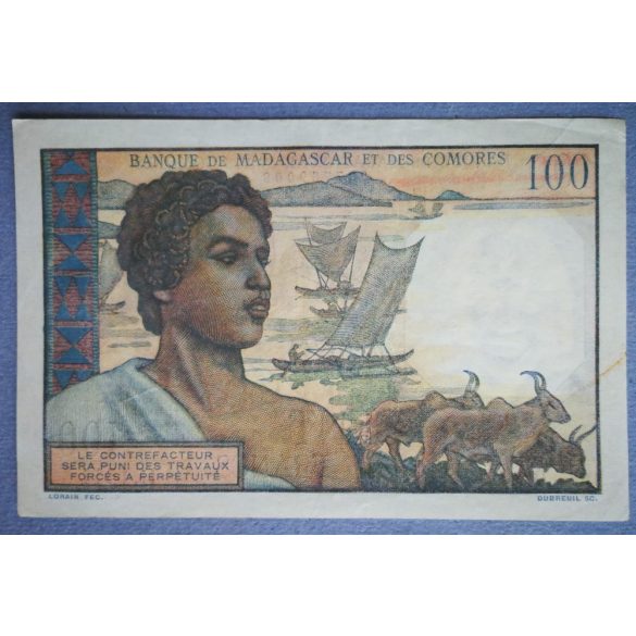Madagaszkár 100 Francs 1950 VF+
