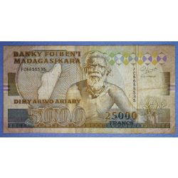 Madagascar 25000 Francs 5000 Ariary 1993 F