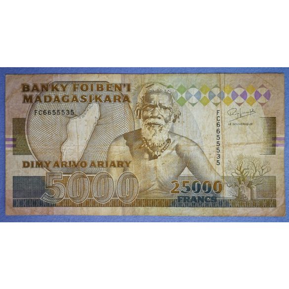 Madagaszkár 25000 Francs 5000 Ariary 1993 F