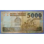Madagascar 25000 Francs 5000 Ariary 1993 F