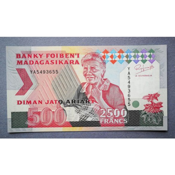 Madagascar 2500 Francs 500 Ariary 1993 UNC 