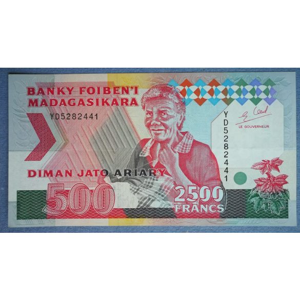 Madagascar 2500 Francs 500 Ariary 1994 XF