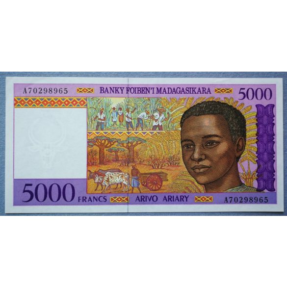 Madagaszkár 5000 Francs Ariary 1995 aUNC