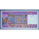 Madagascar 5000 Francs Ariary 1995 aUNC