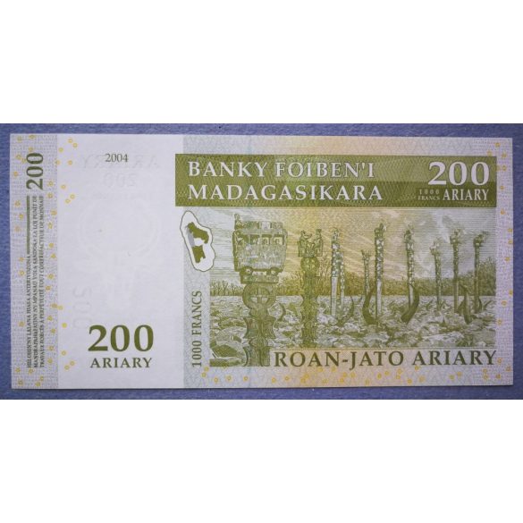 Madagaszkár 200 Ariary 1000 Francs 2004 UNC