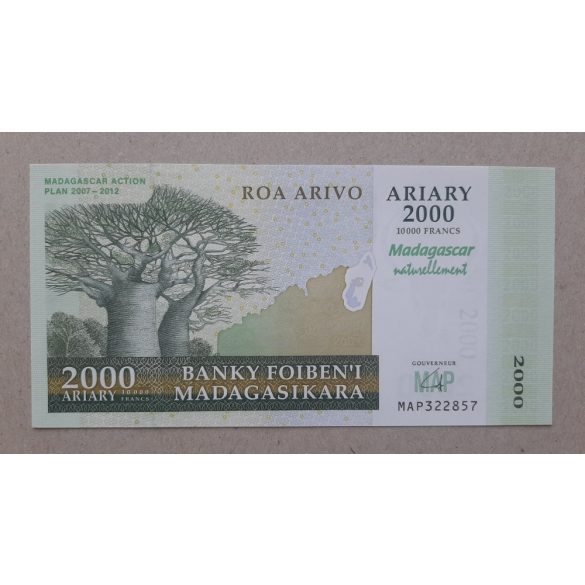 Madagascar 10000 Francs 2000 Ariary 2007 UNC commemorative