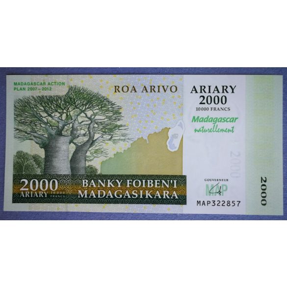 Madagaszkár 10000 Francs 2000 Ariary 2007 UNC emlék