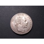 Hungary Ferenc József 1 Forint 1880 KB, silver