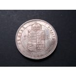 Hungary Ferenc József 1 Forint 1880 KB, silver