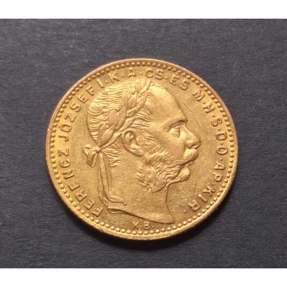 Hungary Ferenc József 8 Forints 20 Francs 1887 KB 6.45 g gold