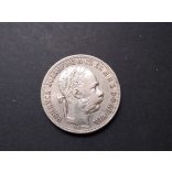 Hungary Ferenc József 1 Forint 1888 KB, silver
