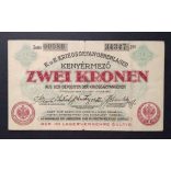 Hungary 2 Crowns 1916 Kenyérmező Prisoner of War Camp VF